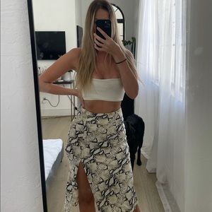 PRINCESS POLLY- VERONA MIDI SKIRT SNAKESKIN